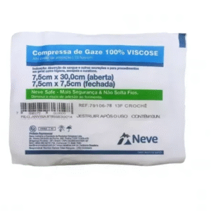 Compressa de Gaze Não Aderente Viscose 13 fios 7,5 x 7,5cm c/10 Un - Neve